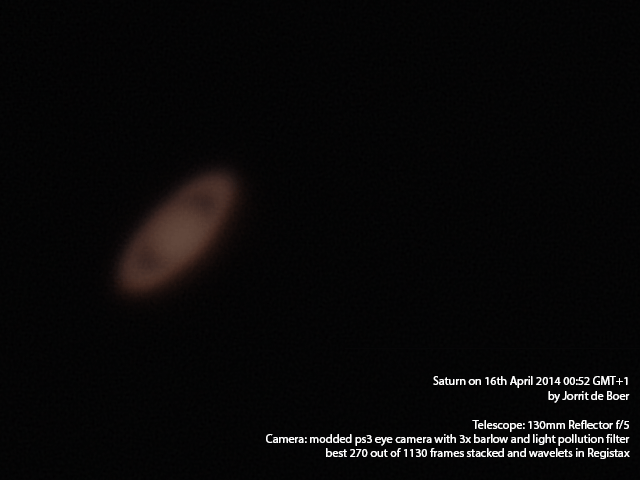 Saturn with ps3 webcam and 3x barlow (stacked and edited)