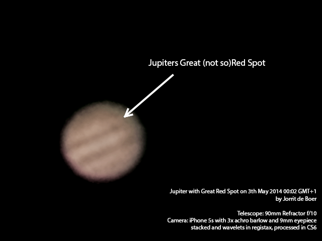 My very louzy, but first image of Jupiter's Great Red Spot