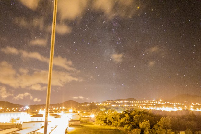 The Milky Way over Sao Miguel (glow in the center is from the city, Ponta Delgada)