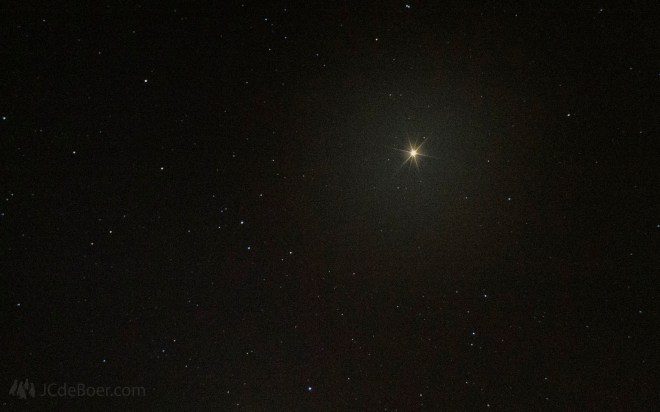 First long exposure telescope image. The bright red supergiant Betelgeuse was my first target.