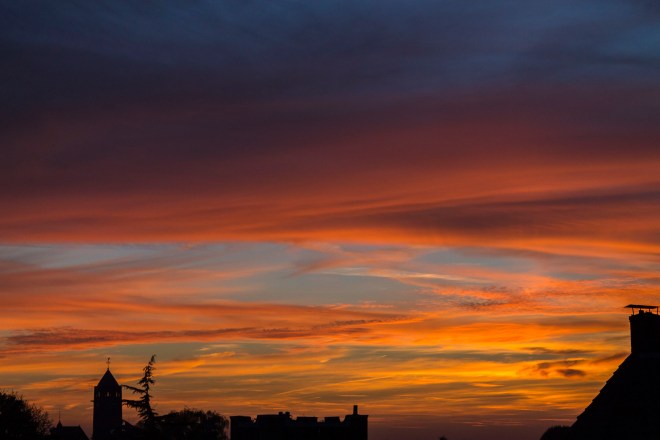 The Enschede sky, shortly after sunset