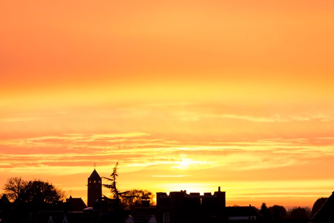 Golden evening skies over Enschede