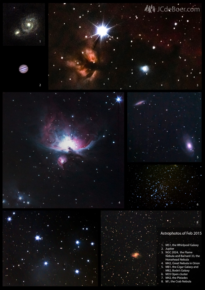 Poster of all the astrophotos I shot this February 